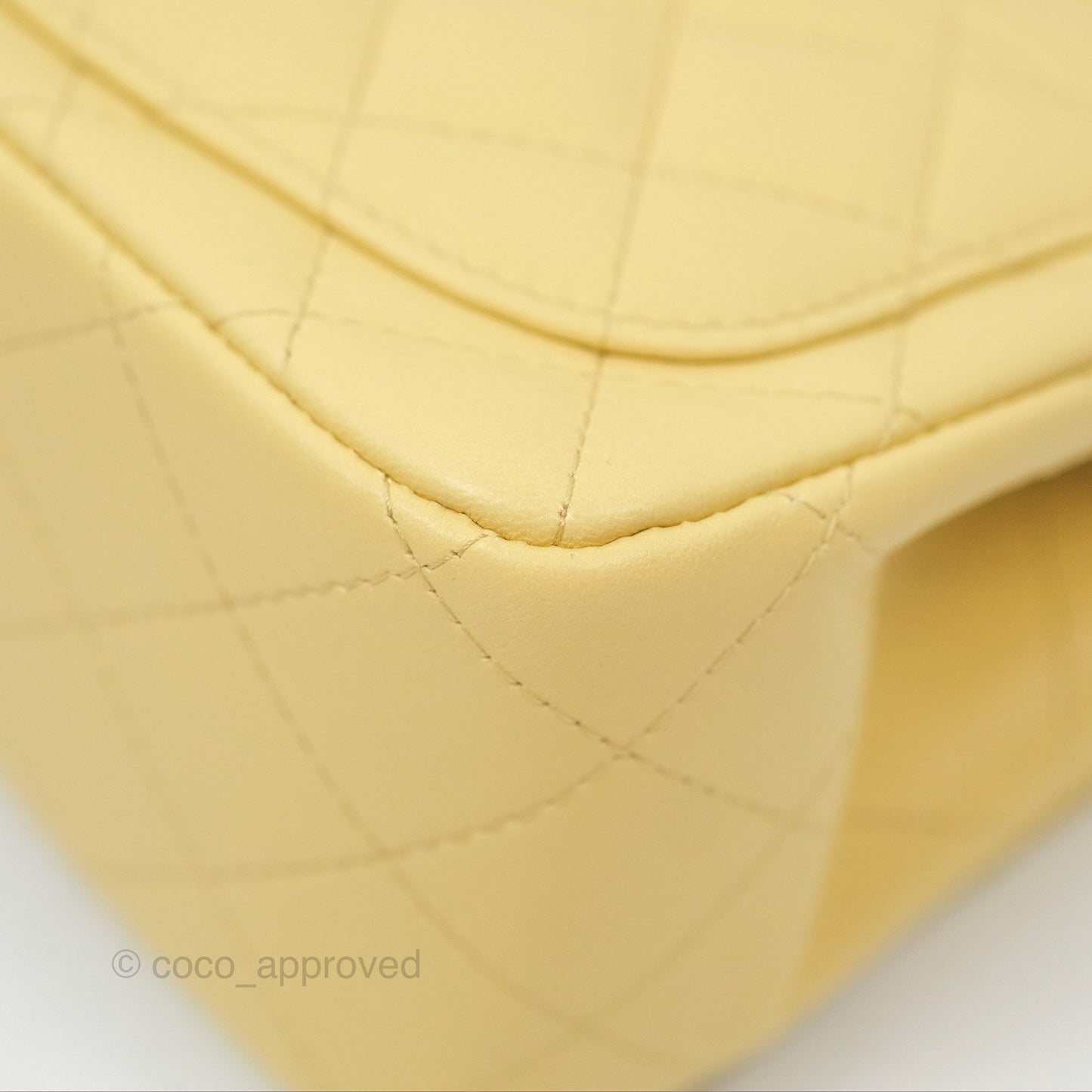 Chanel Mini Square Quilted Yellow Lambskin Gold Hardware