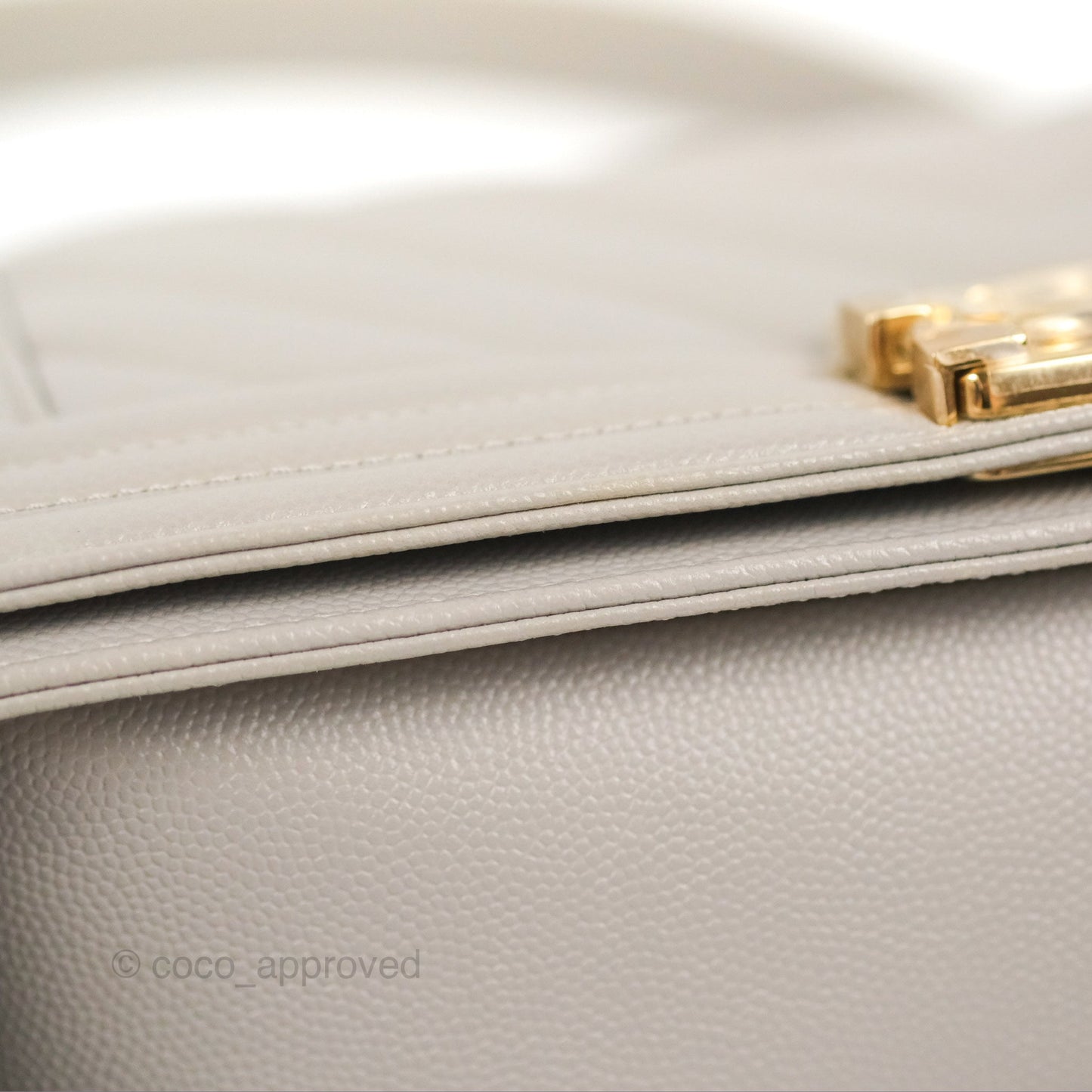 Chanel Medium Boy Chevron Grey Caviar Gold Hardware