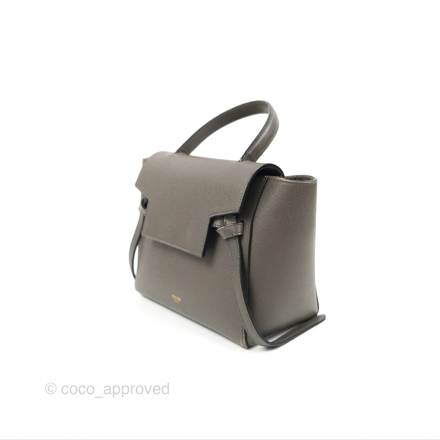 Celine Nano Belt Bag Grey Grained Calfskin Gold Hardware