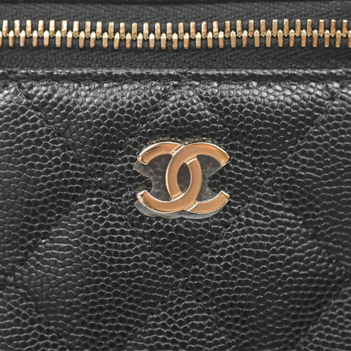 Chanel Classic Mini Vanity With Chain Black Caviar Gold Hardware