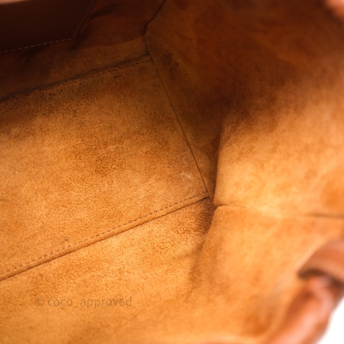 Celine Drawstring Cabas Tote Bag Triomphe in Grained Calfskin Tan