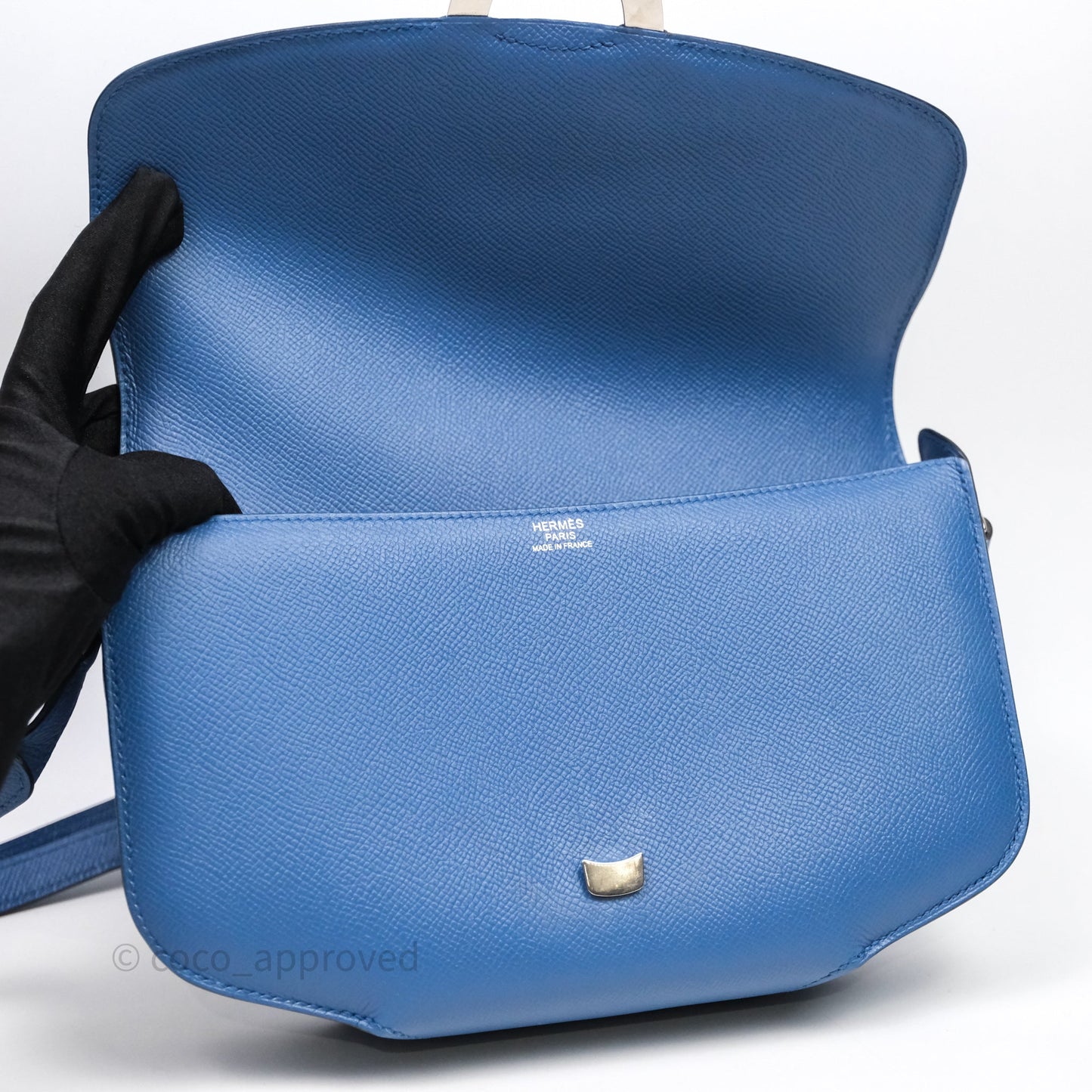 Hermès Cherche-Midi R2 Bleu Agate Epsom Palladium Hardware