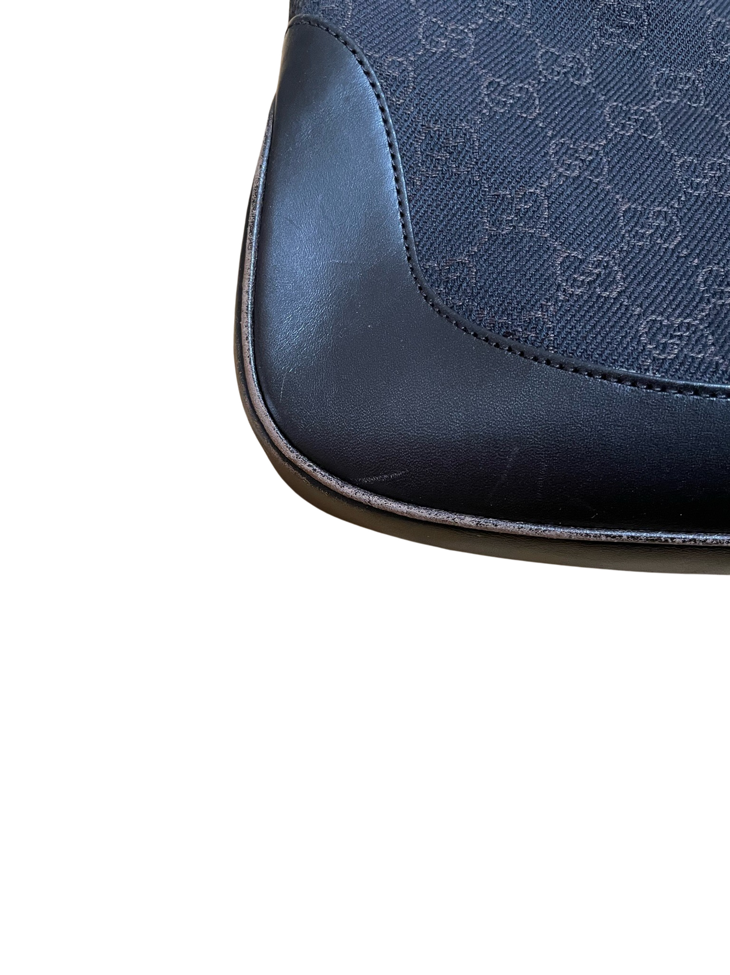 Luxury Gucci Jackie Black & Brown Jacquard & Leather Hand Bag