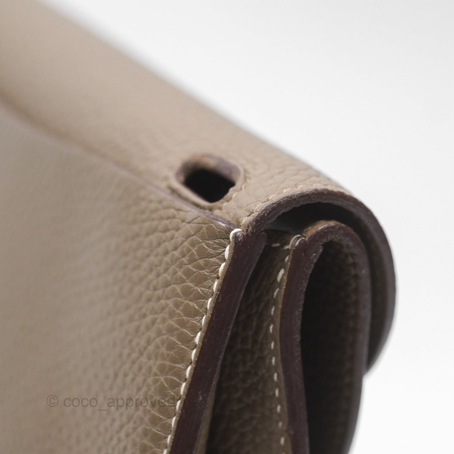 Hermès Halzan 31 Etoupe Clemence Palladium Hardware