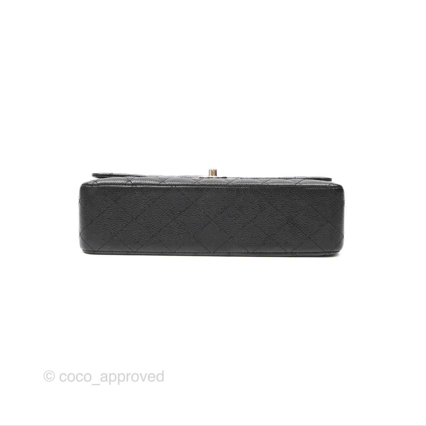 Chanel Classic M/L Medium Flap Quilted Black Caviar Silver Hardware