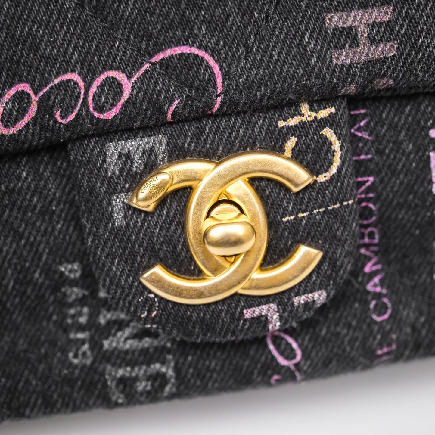 Chanel Large Denim Mood Flap Quilted Black Multicolor