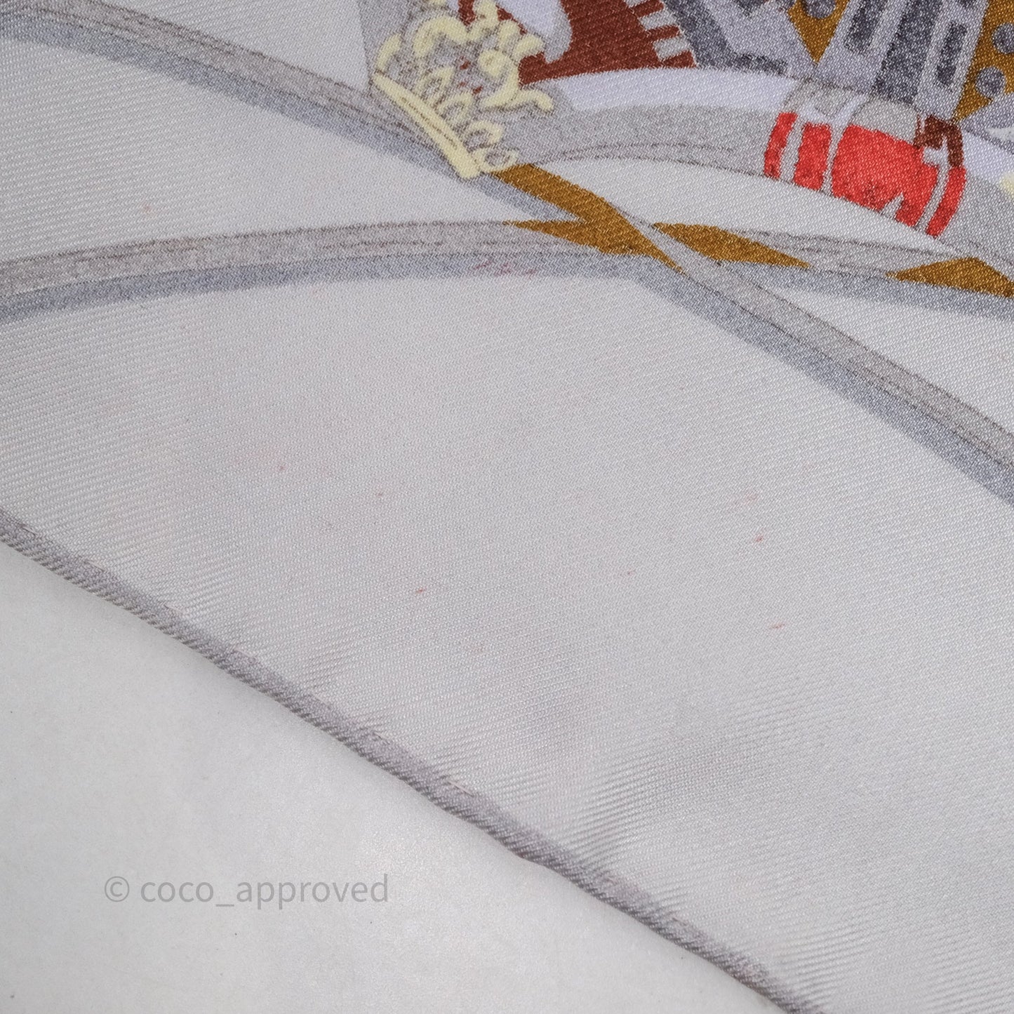 Hermes Les Domes Celestes Scarf 90 Gris Perles Orange Brun Silk Scarf