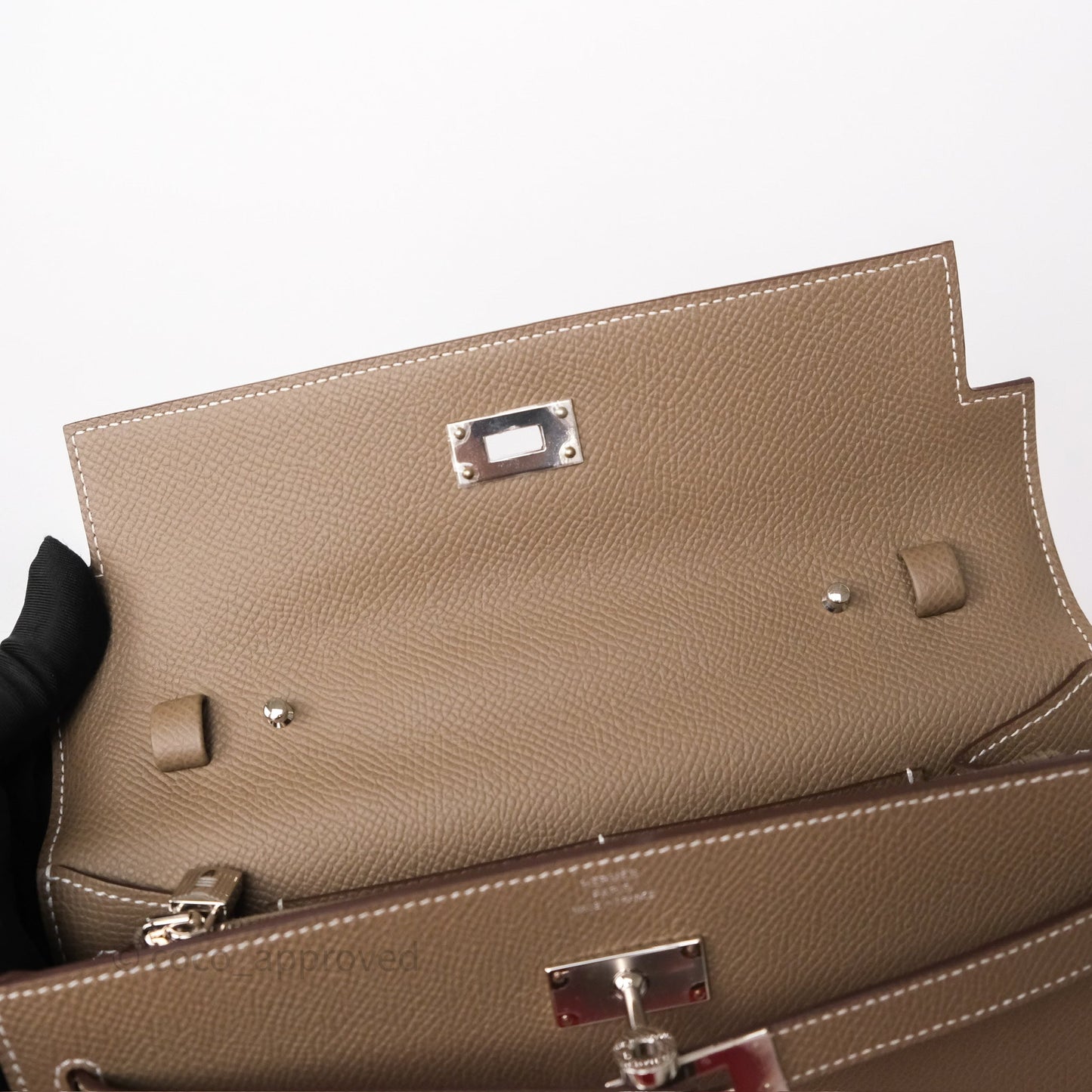 Hermès Kelly To Go Wallet Etoupe 18 Epsom Palladium Hardware