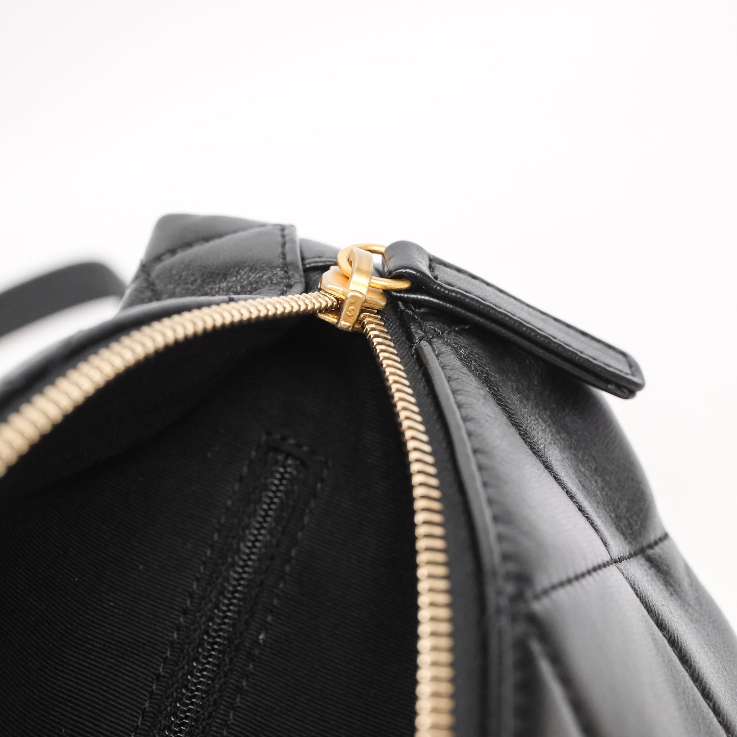Chanel Quilted Waist Bag Lambskin Black Aged Gold Hardware