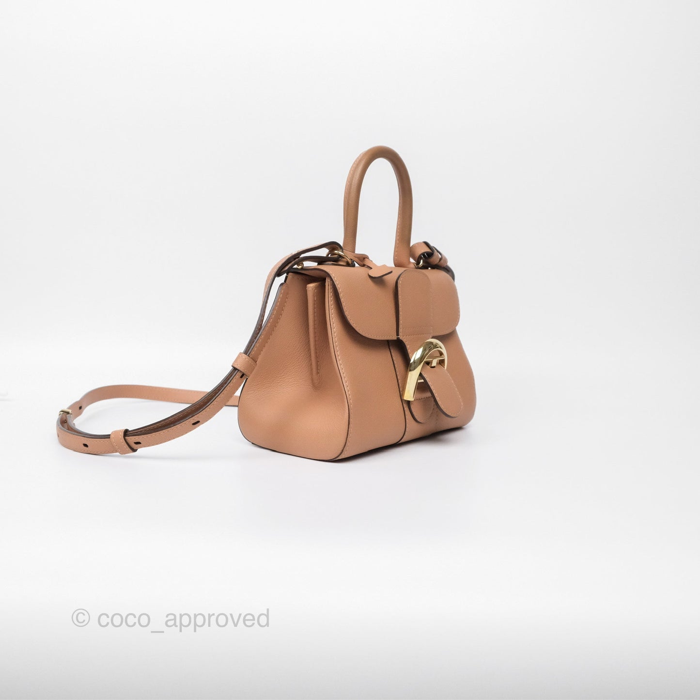 Delvaux Mini Brillant Bag Nude Grained Calfskin Gold Hardware