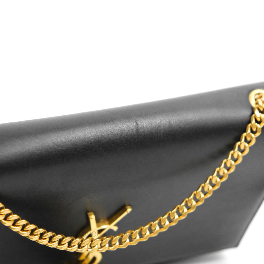 Saint Laurent Medium Kate Tassel Chain Bag Black Smooth Calfskin Gold Hardware