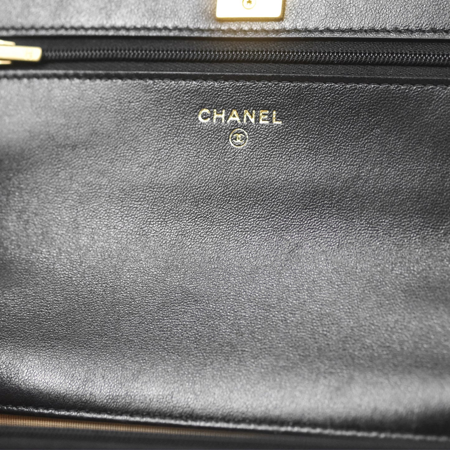 Chanel Quilted Dynasty Wallet on Chain WOC Black Shiny Lambskin Gold Hardware