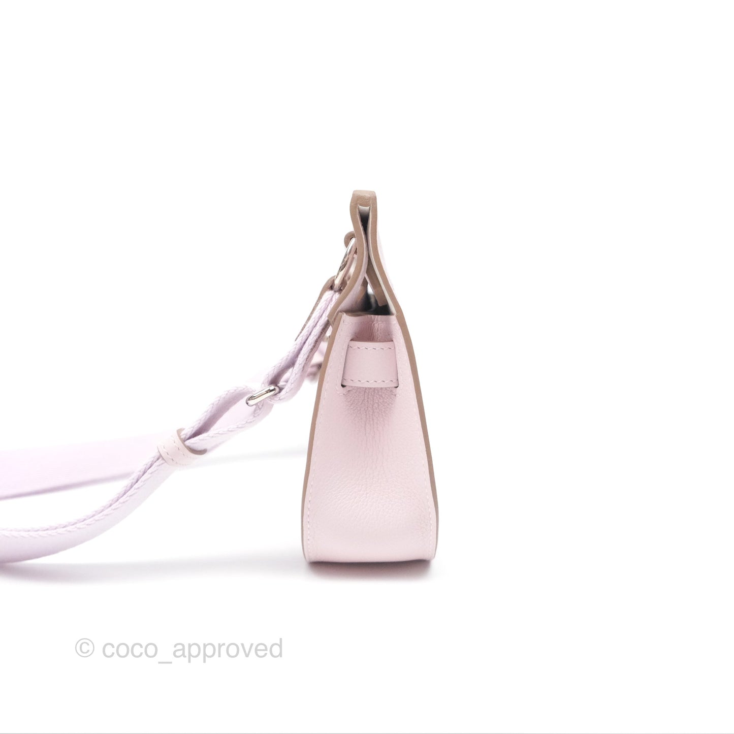 Hermès Mini Jypsiere Mauve Pale Evercolor Palladium Hardware