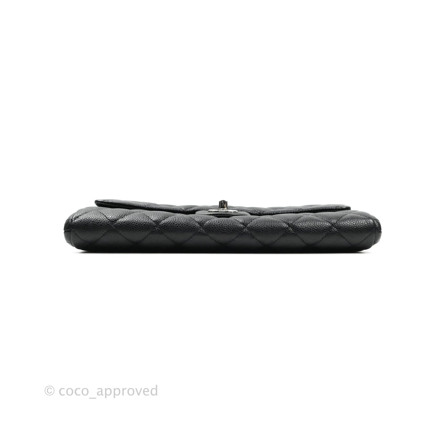 Chanel Quilted Clutch with Chain Black Caviar Silver Hardware