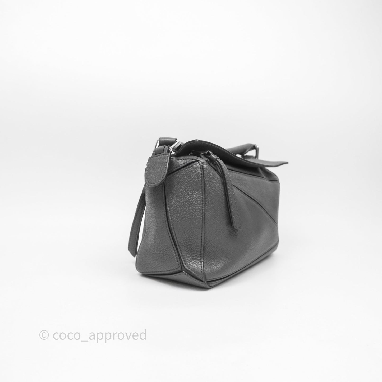 Loewe Small Puzzle Grey Calfskin Edge Bag