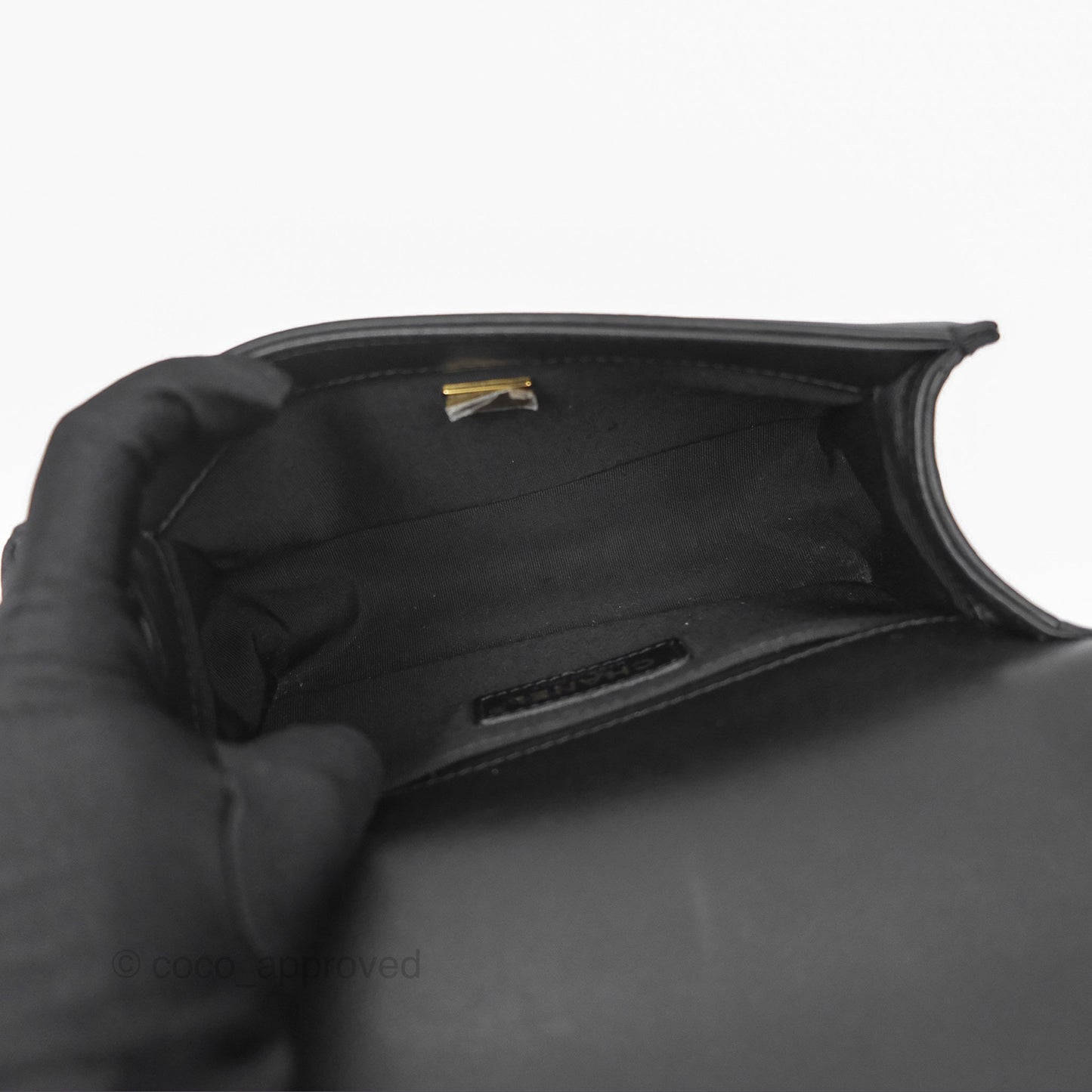 Chanel Small Boy Black Lambskin Aged Gold Hardware