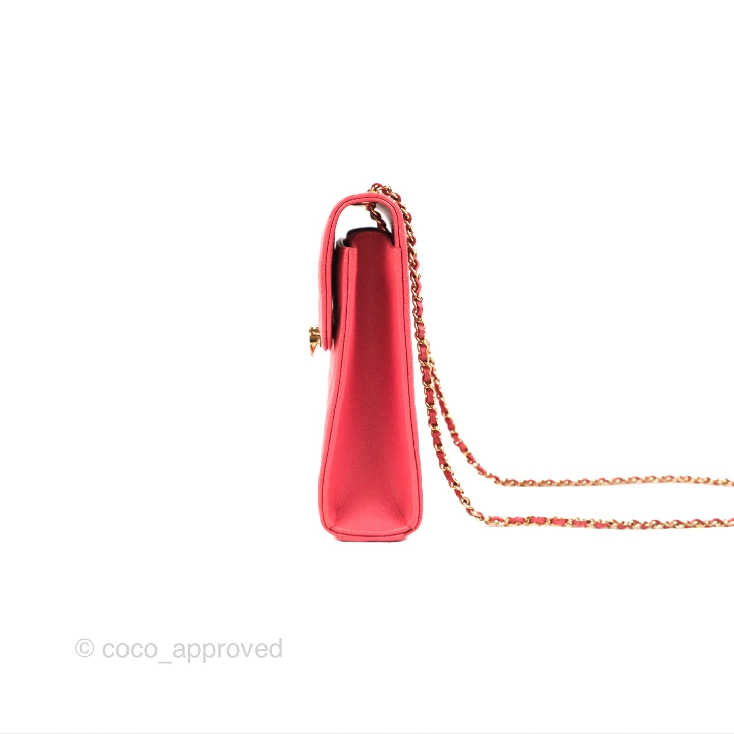 Chanel Golden Class Phone Holder With Chain Pink Caviar Gold Hardware