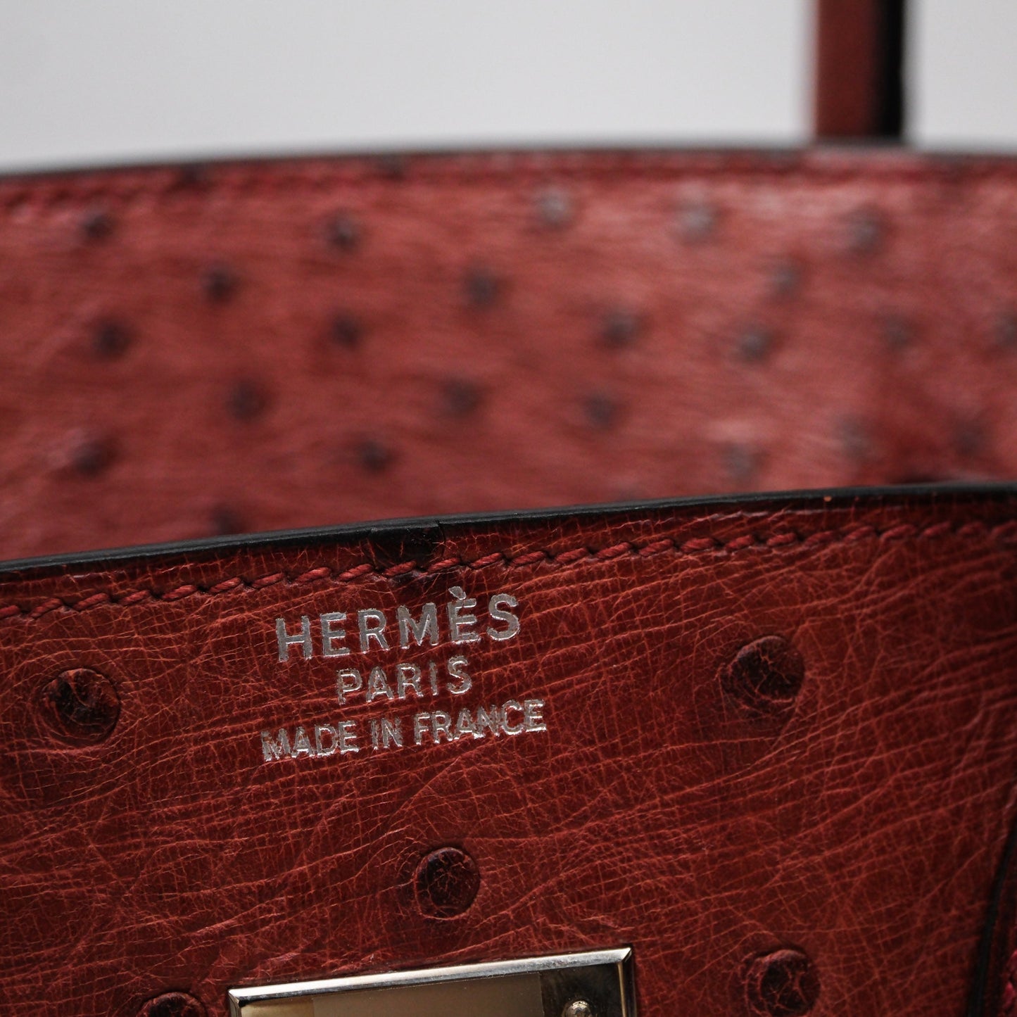 Hermès Birkin 35 Rouge H Ostrich Palladium Hardware