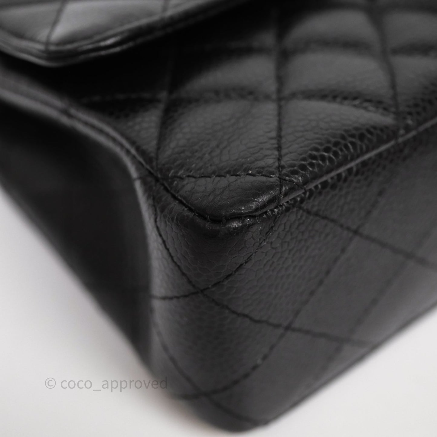 Chanel Classic M/L Medium Flap Quilted Black Caviar Gold Hardware