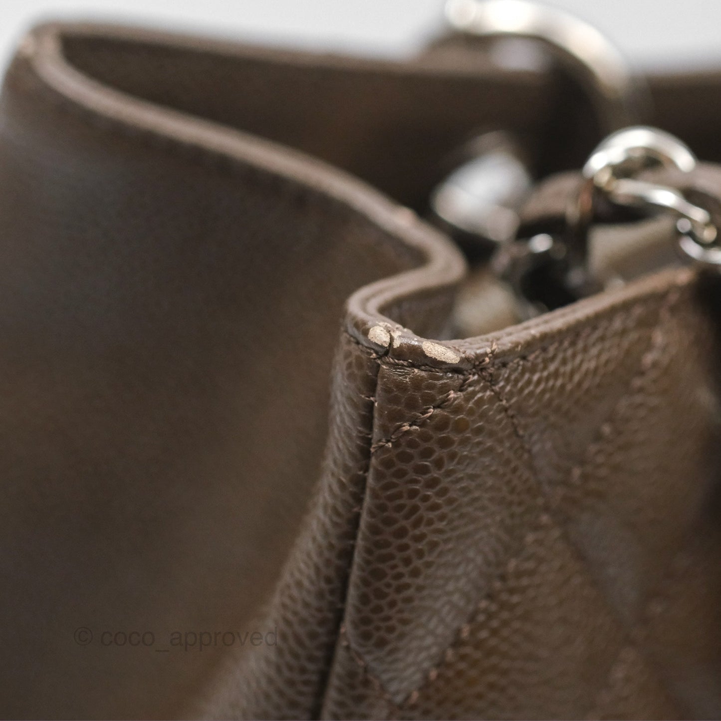 Chanel GST Chocolate Brown Caviar Silver Hardware