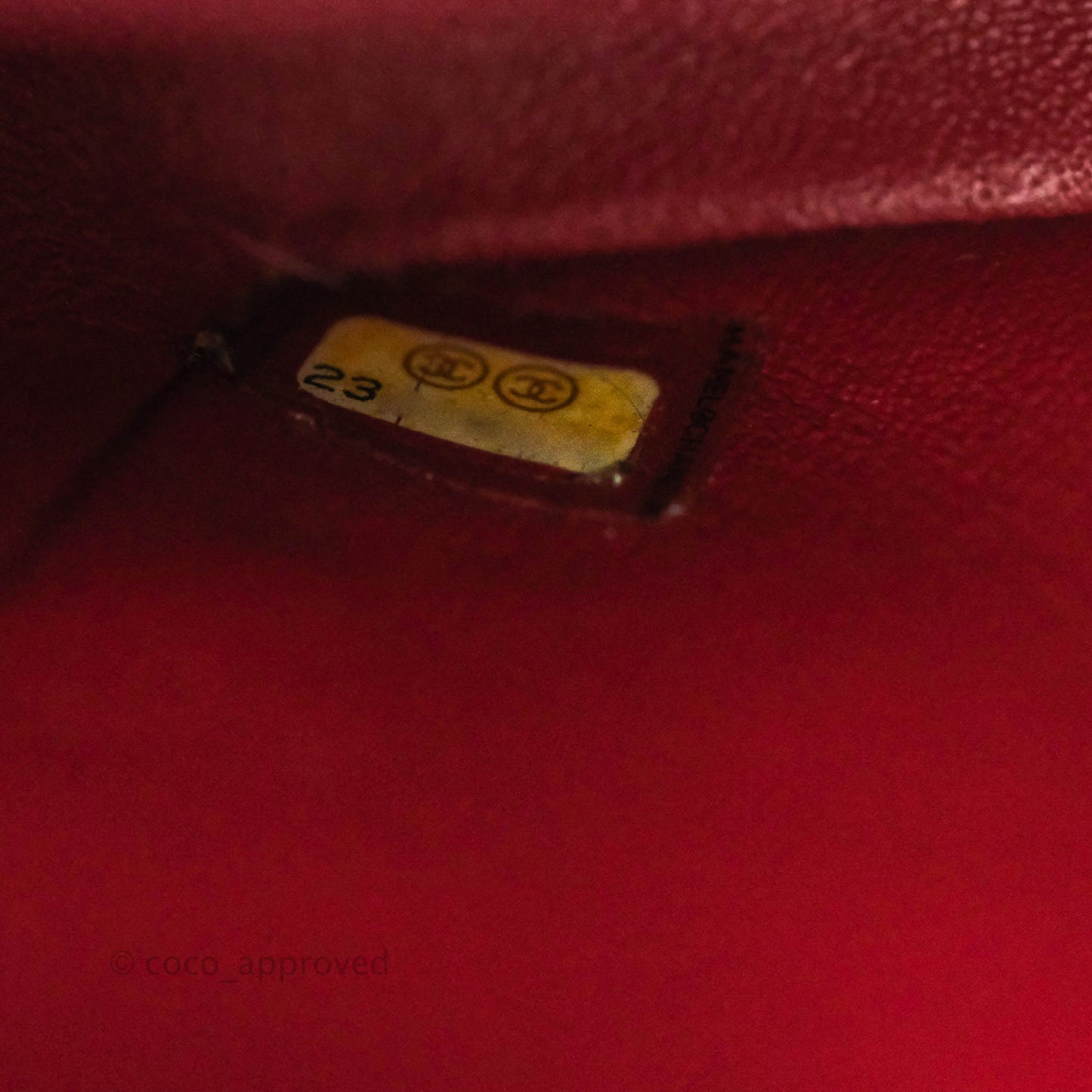 Chanel Quilted Mini Rectangular Flap Red Patent Gun Metal