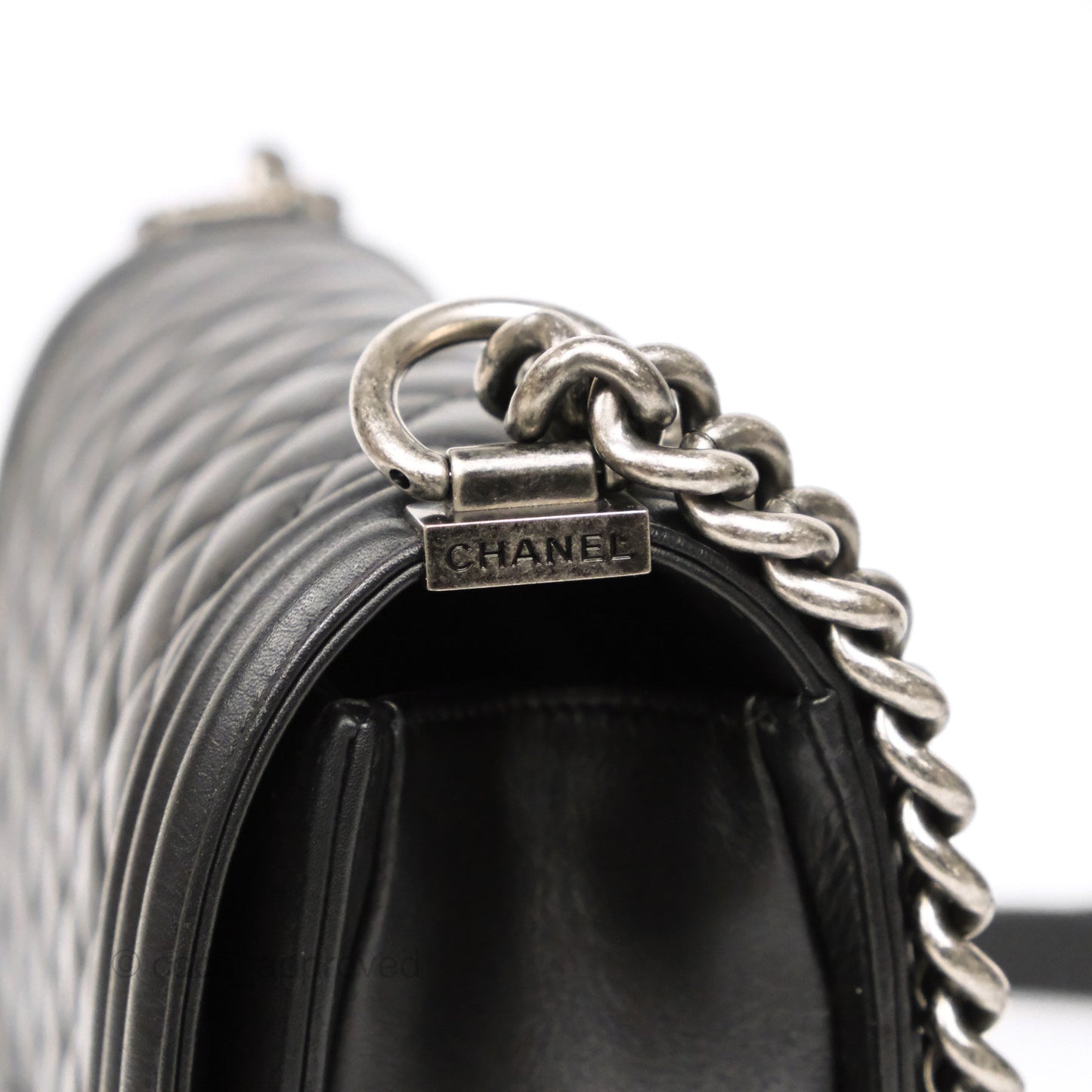Chanel Medium Boy Quilted Black Calfskin Ruthenium Hardware