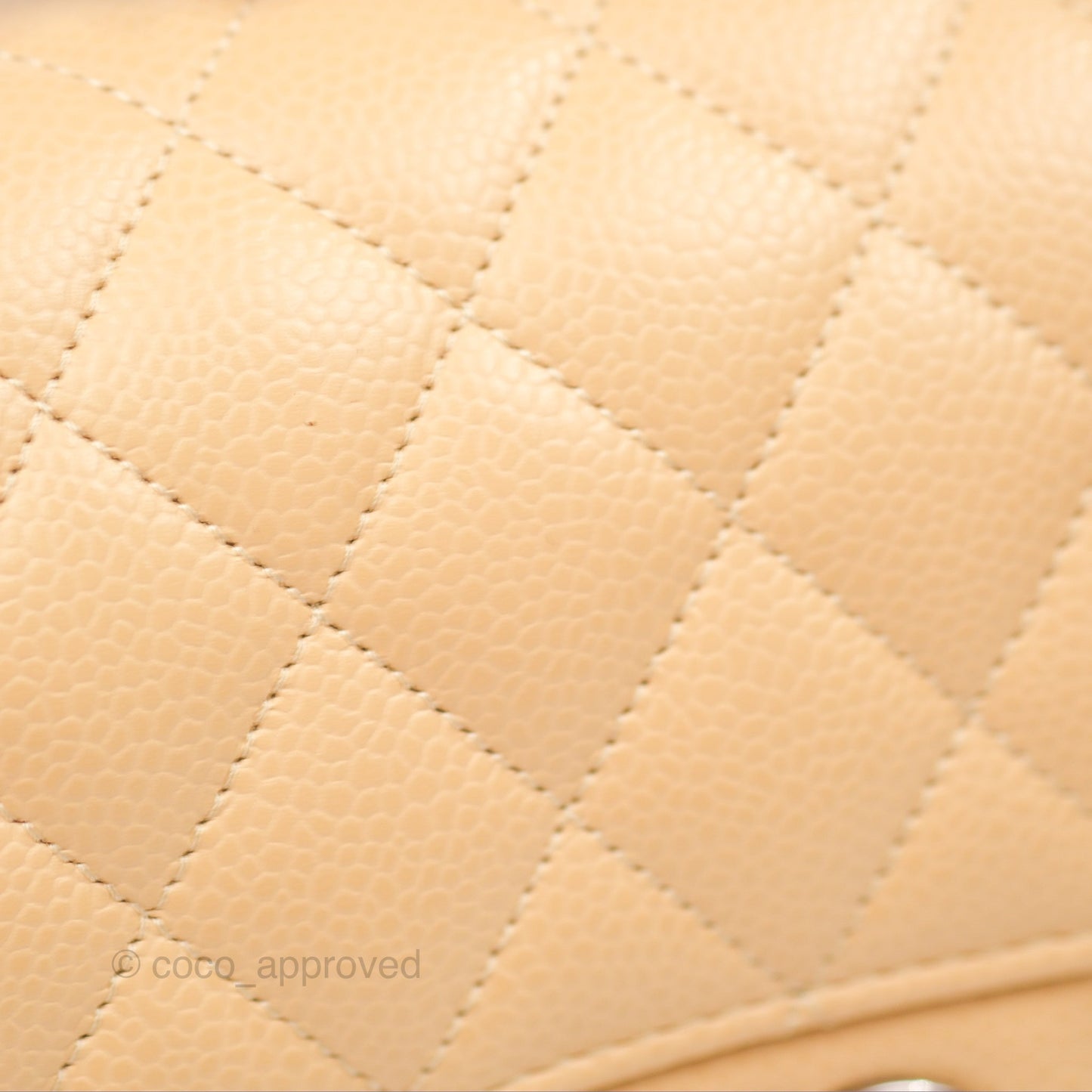 Chanel Small Classic Quilted Flap Beige Caviar Silver Hardware
