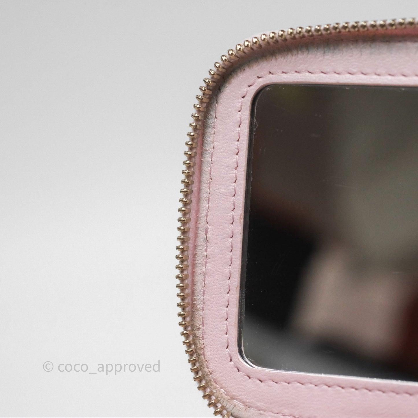 Chanel Vanity Rectangular Top Handle Light Pink Lambskin Gold Hardware