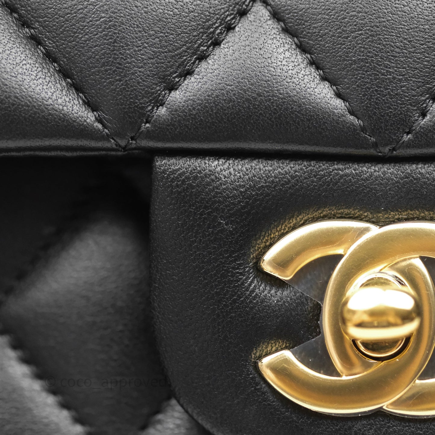 Chanel Small Classic Flap Quilted Black Lambskin Gold Hardware