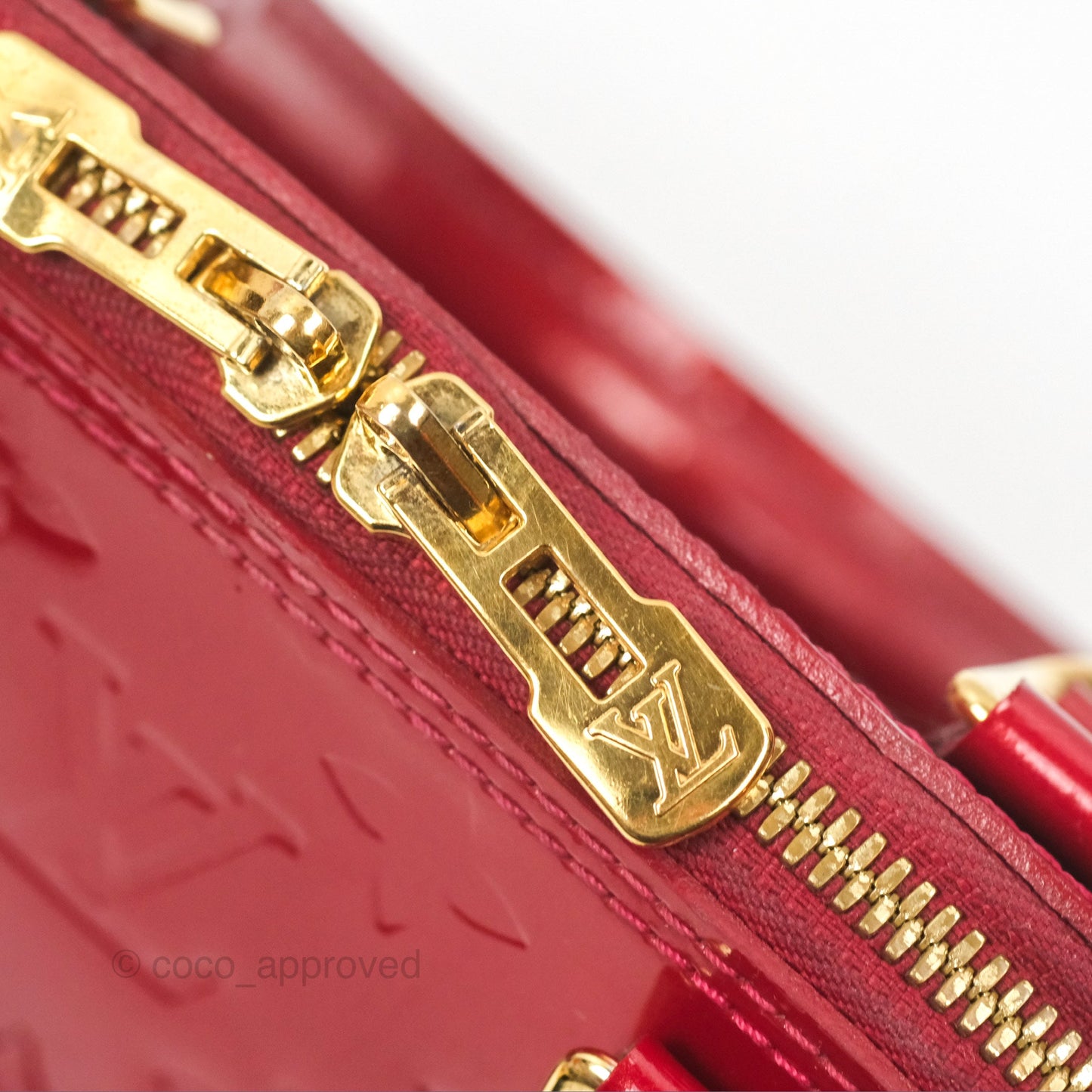 Louis Vuitton Alma BB Red Patent Gold Hardware