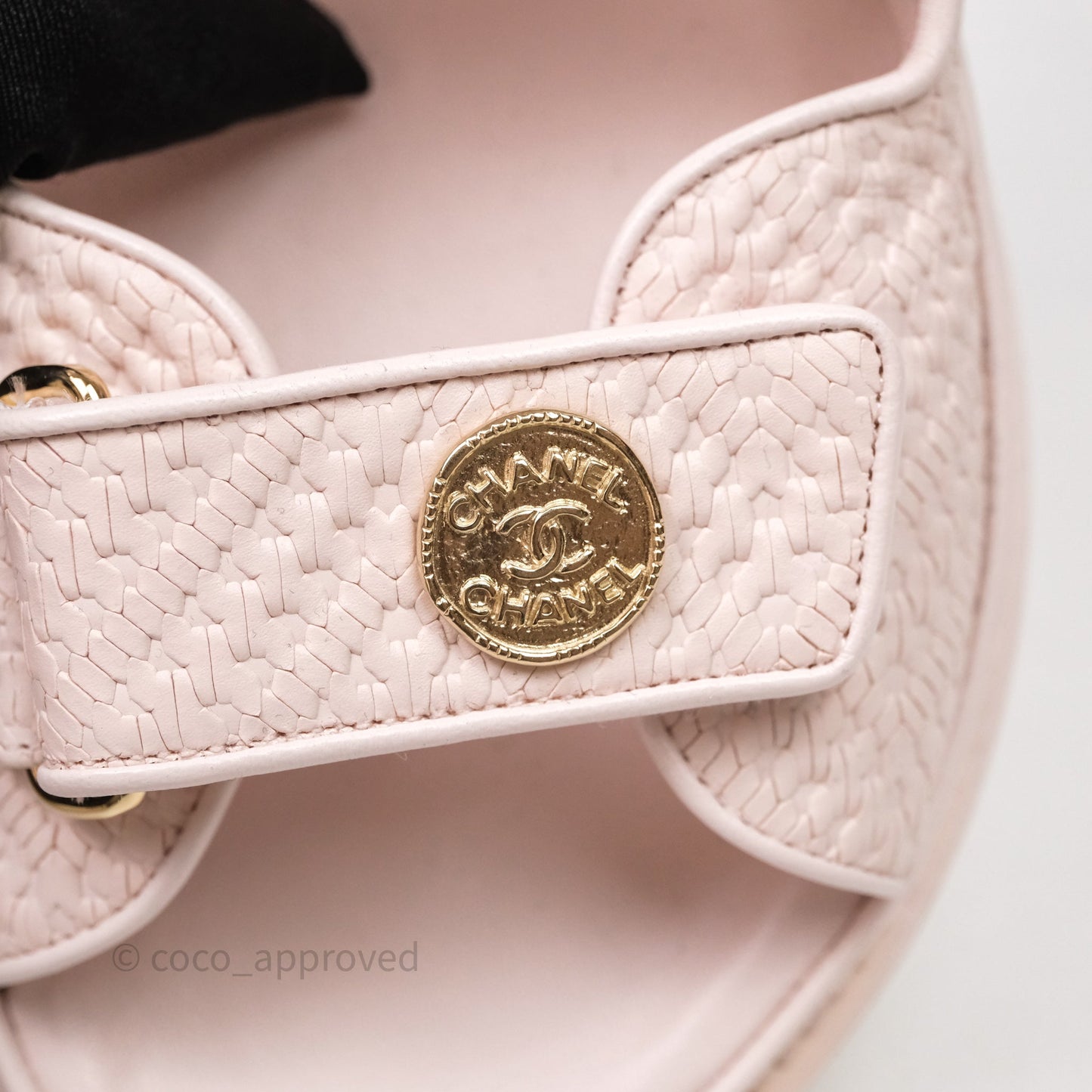 Chanel Dad Sandals Medallion Light Pink Size 39