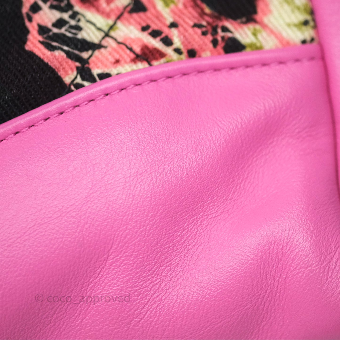 Chanel 31 Large Shopping Bag Leaves Printed Canvas/ Calfskin Pink