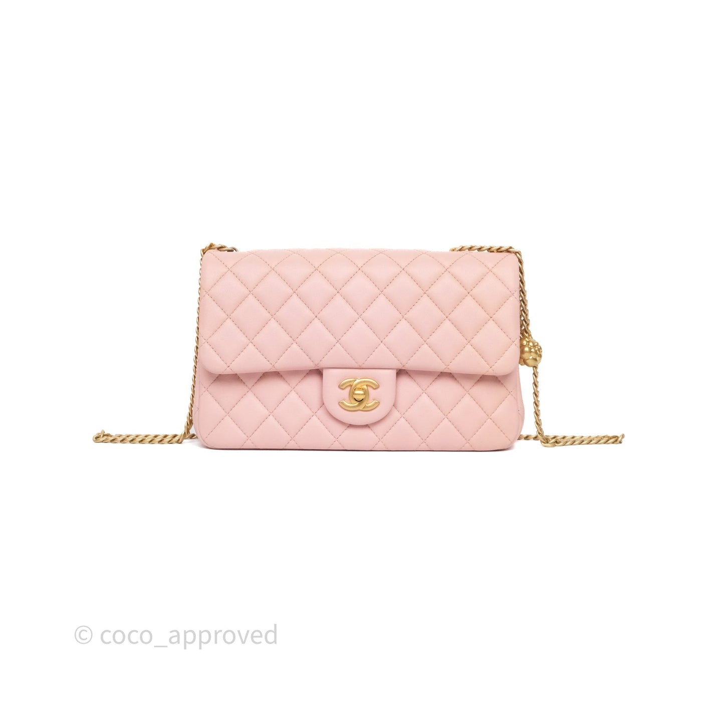 Chanel Quilted Flap Bag With Camellia Adjustable Lambskin Pink Aged Gold Hardware