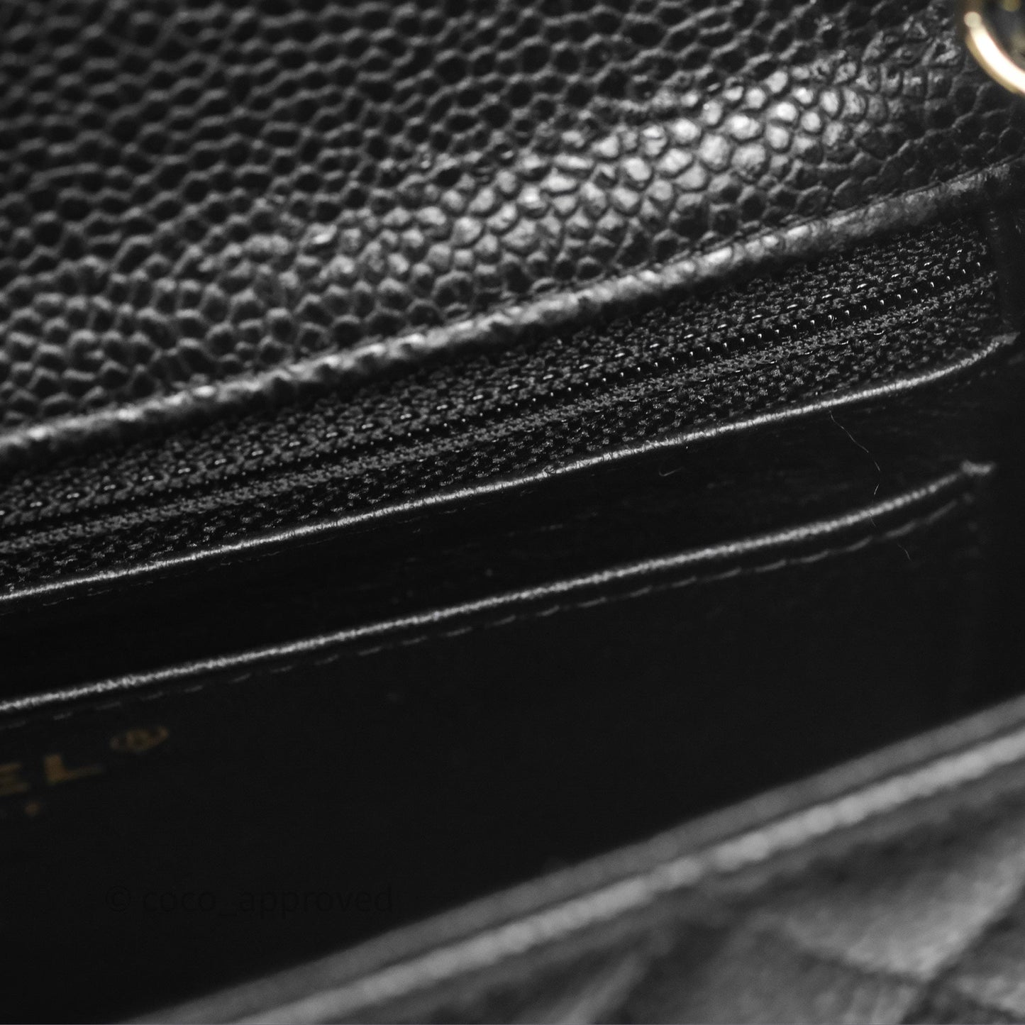 Chanel Quilted Mini Rectangular Black Caviar Gold Hardware