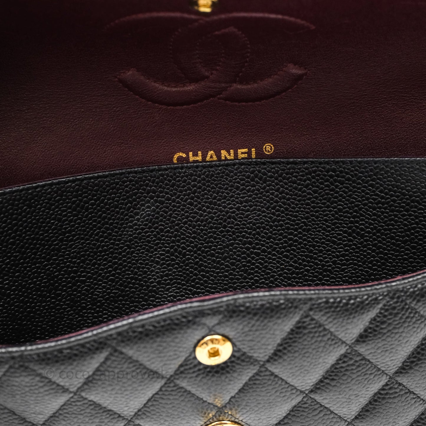 Chanel Classic Medium Flap Quilted Black Caviar Gold Hardware
