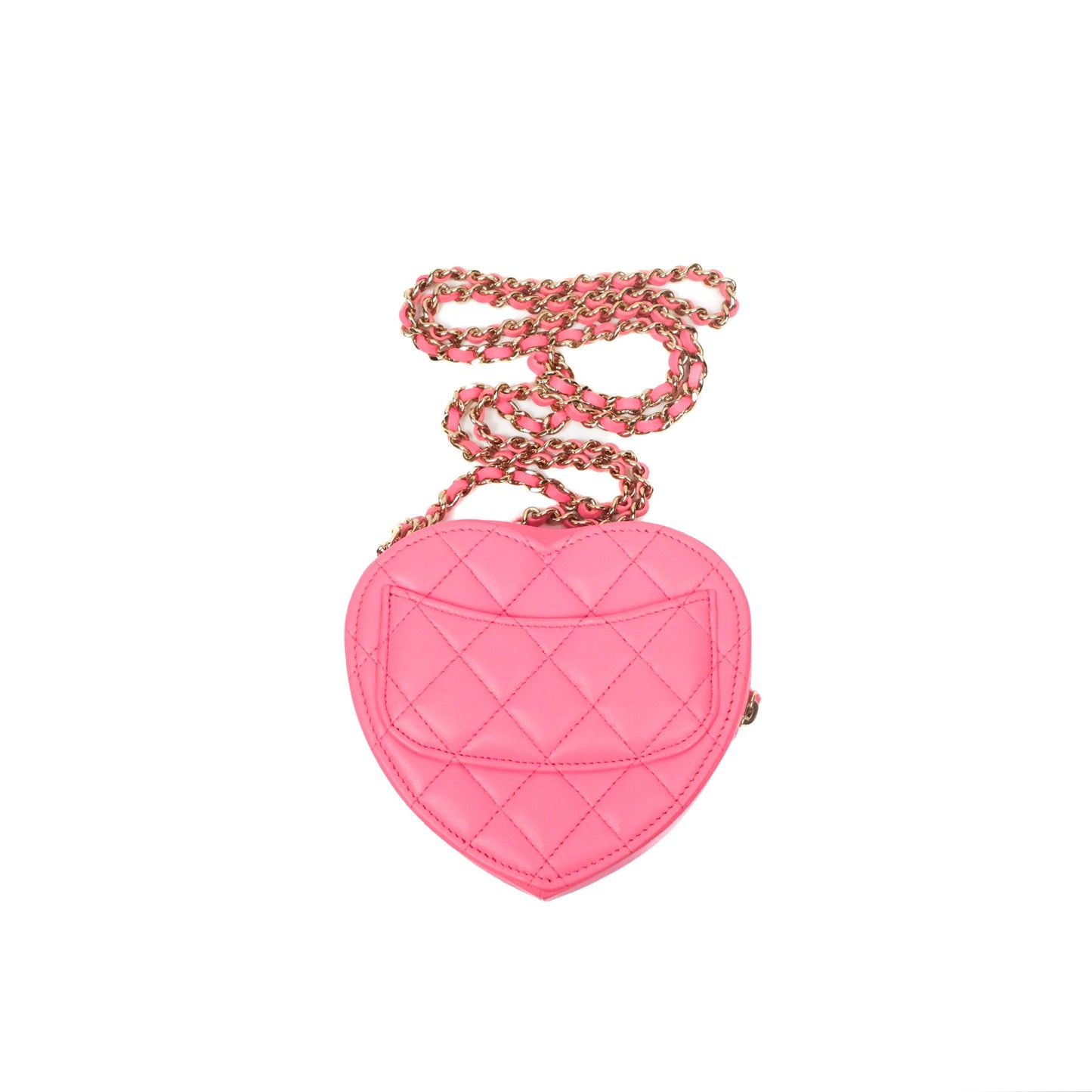 Chanel Small Heart Bag Pink Lambskin Gold Hardware 22S