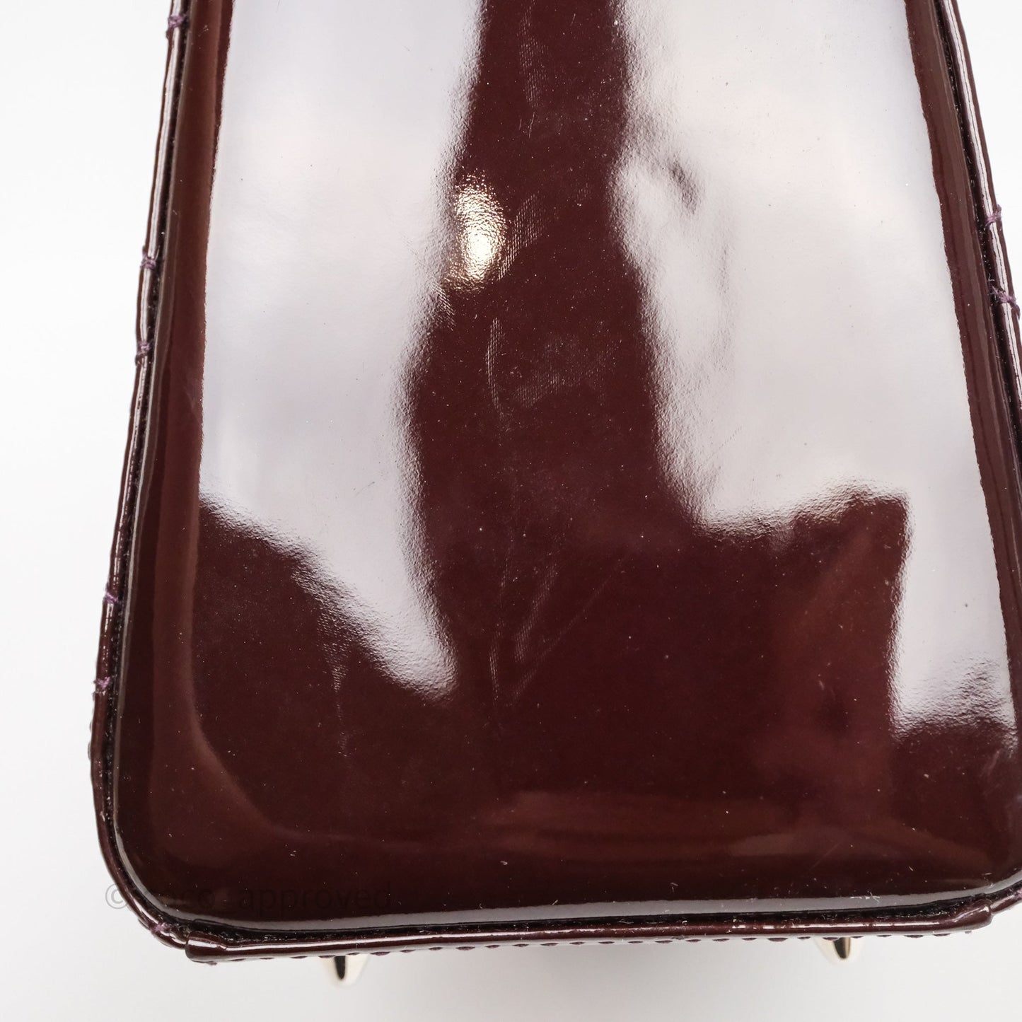 Christian Dior Medium Lady Dior Burgundy Patent Silver Hardware