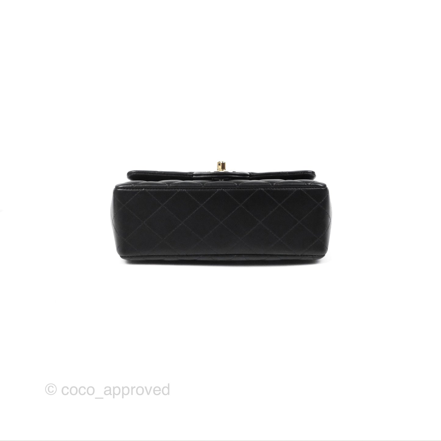 Chanel Quilted Mini Rectangular Lambskin Black Flap With Charms Gold Hardware 21C