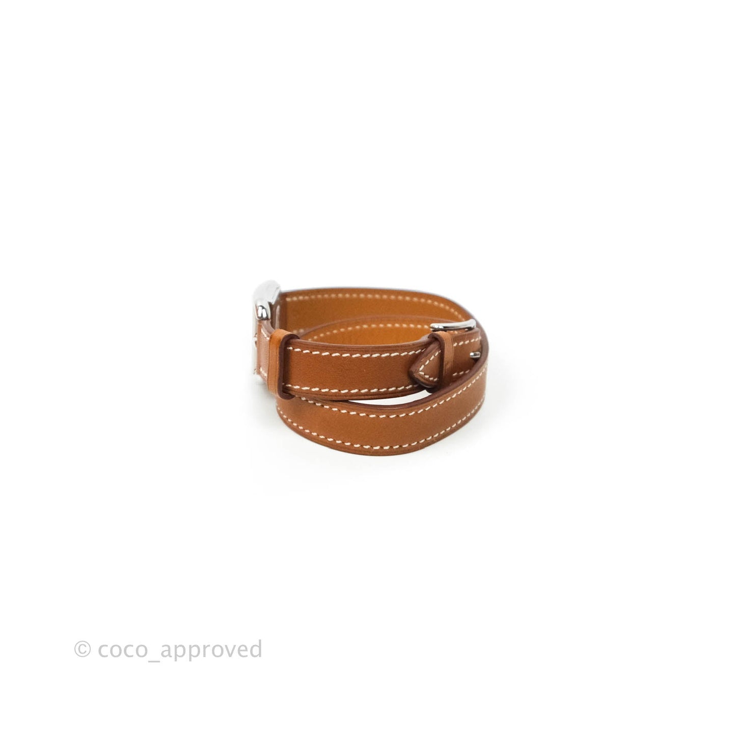 Hermès Cape Cod Steel Watch in Natural Calfskin Strap