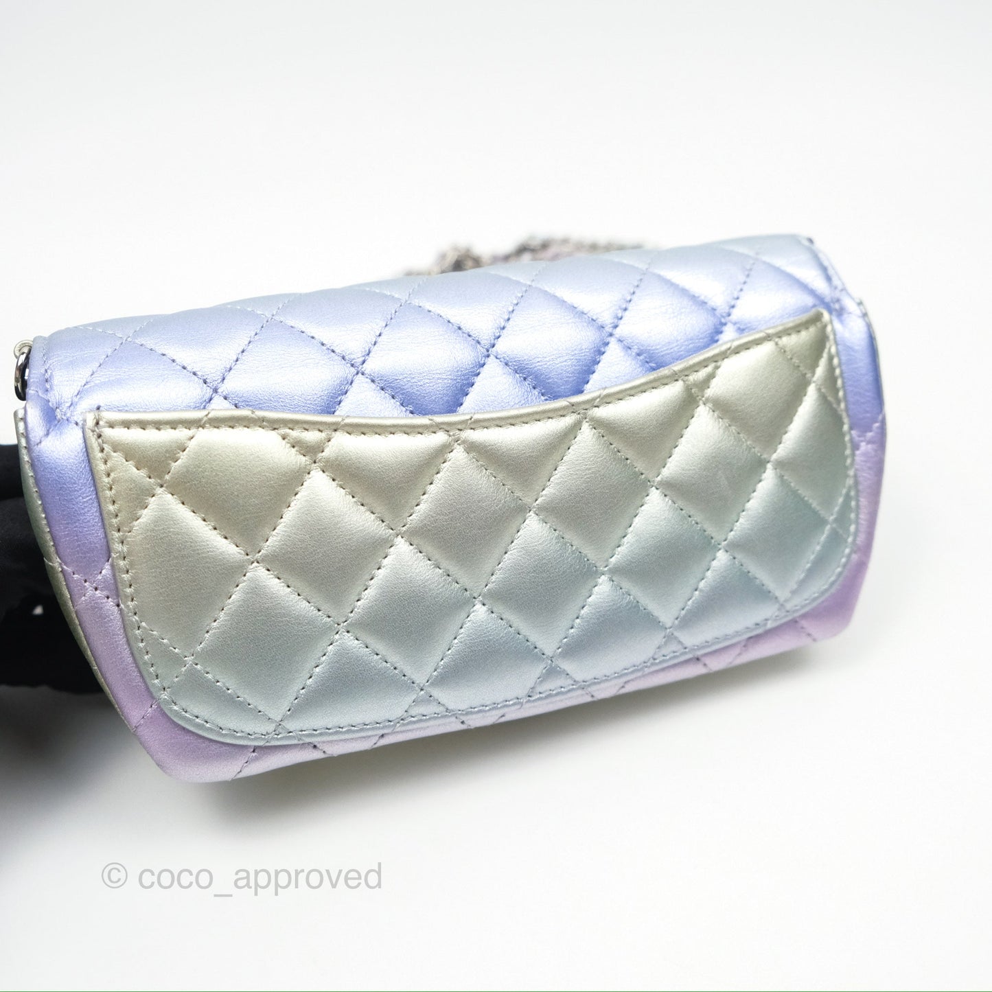 Chanel Quilted Case on Chain Iridescent Rainbow Calfskin