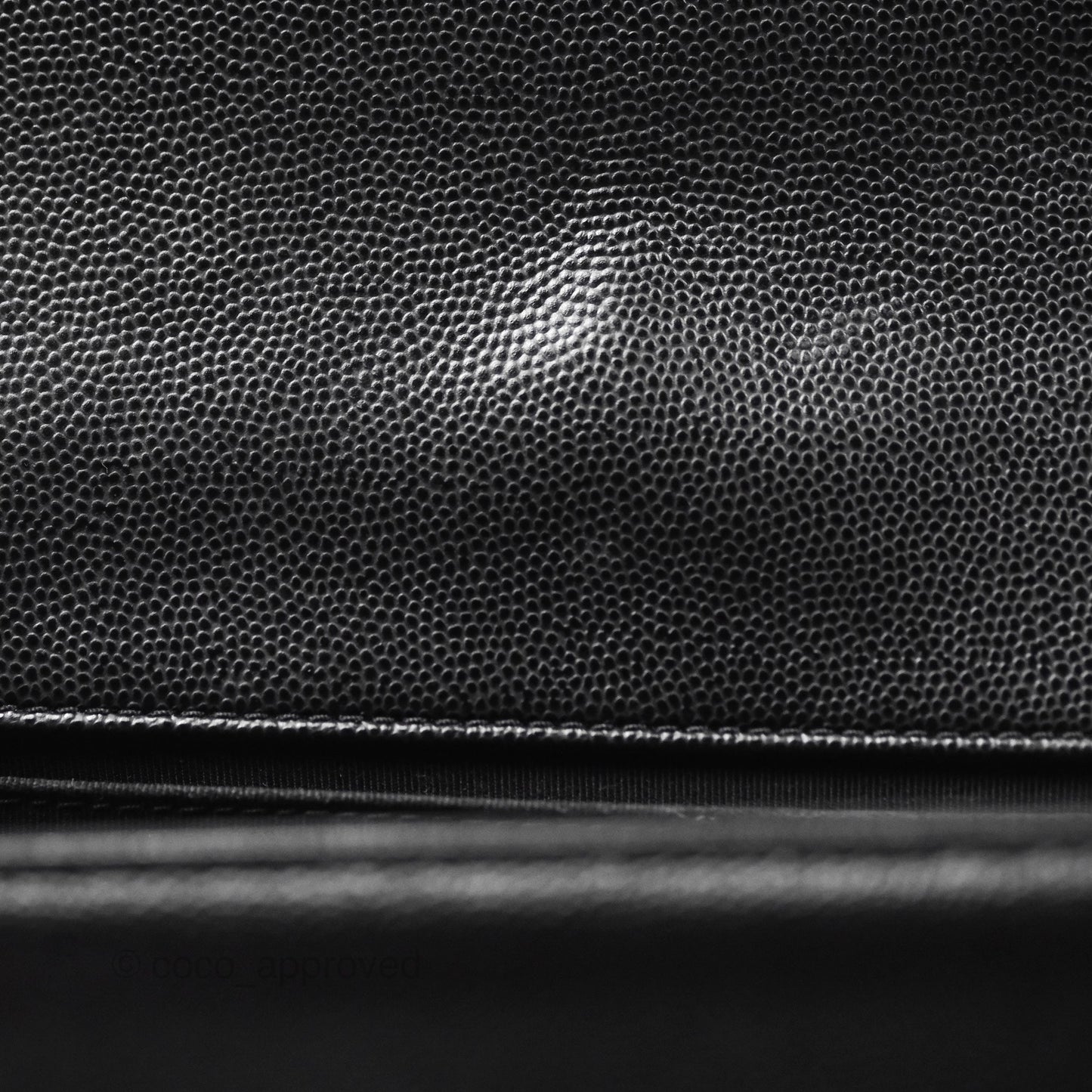 Chanel Medium Boy Quilted Black Caviar Ruthenium Hardware