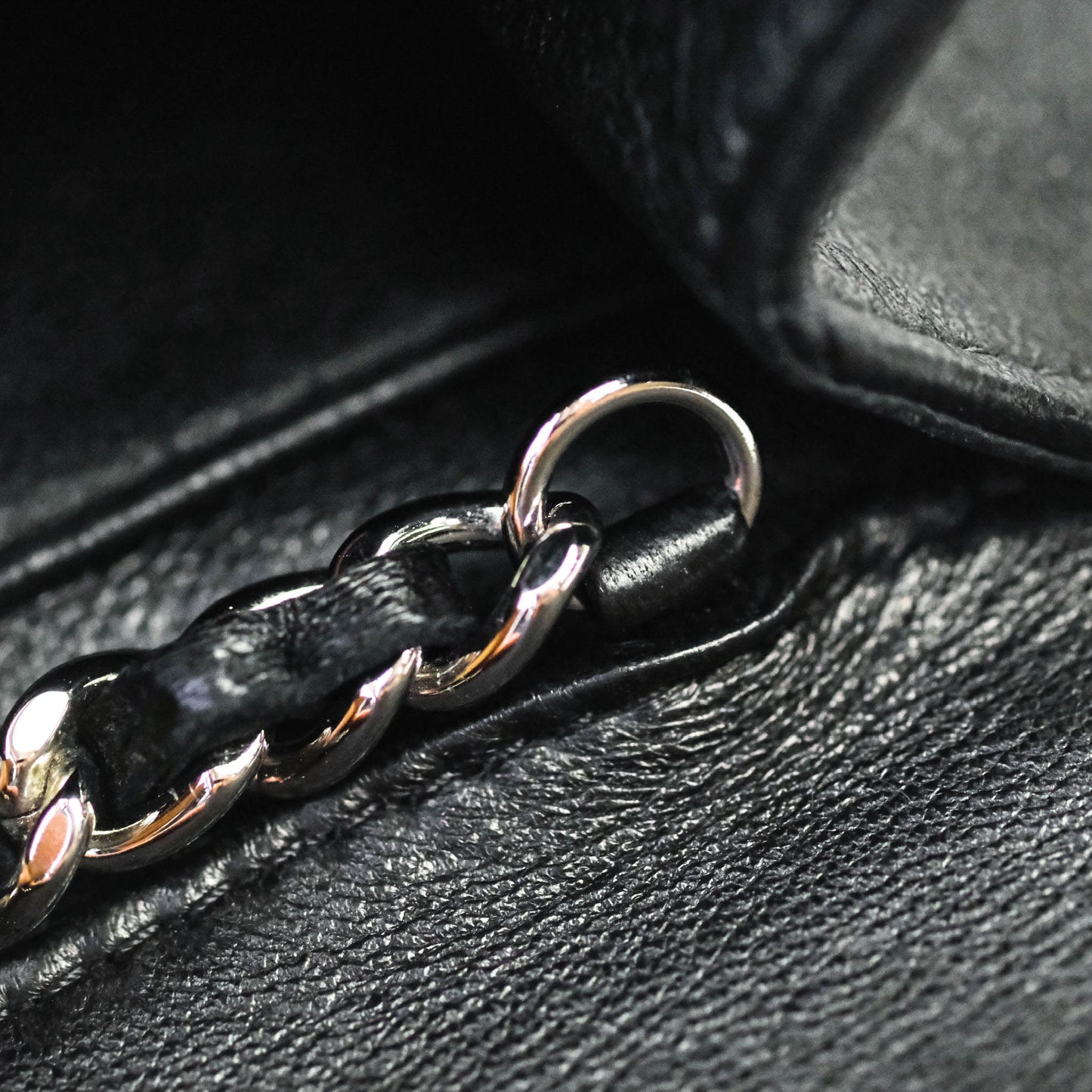 Chanel Quilted Clutch with Chain Lambskin Black Silver Hardware