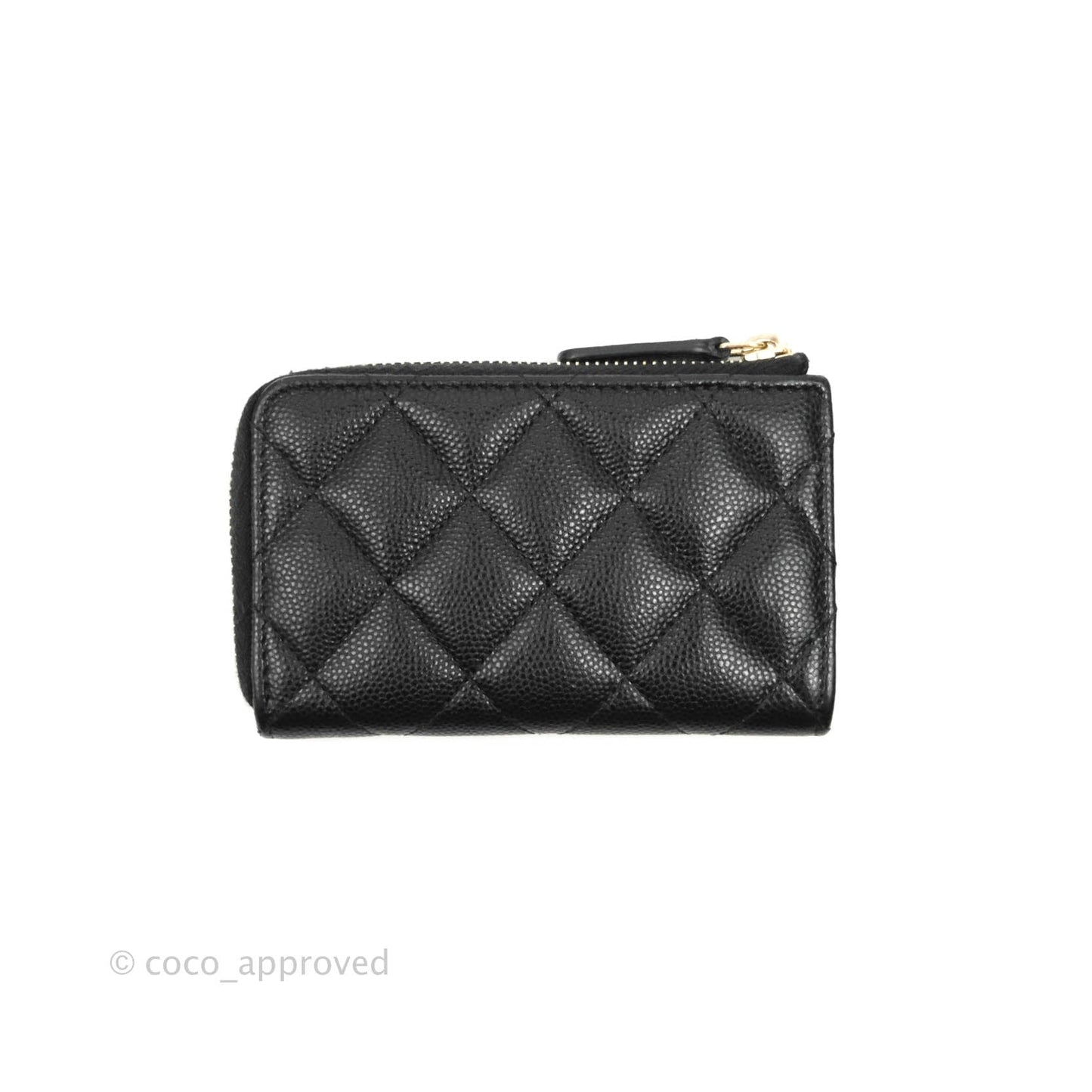 Chanel Classic Quilted Key holder Black Caviar Gold Hardware