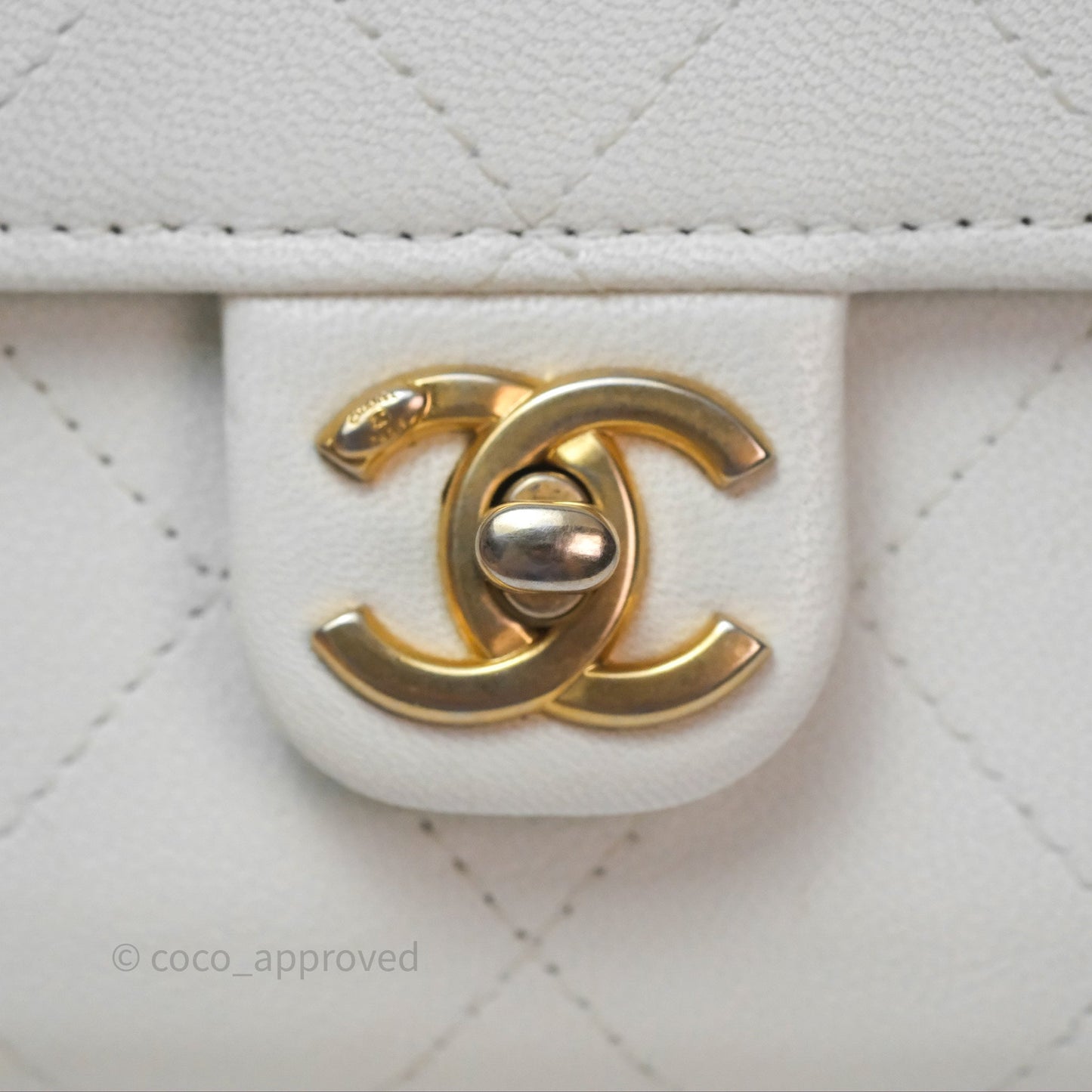 Chanel Quilted Mini Chic Pearls Flap Wallet On Chain WOC White Goatskin Aged Gold Hardware