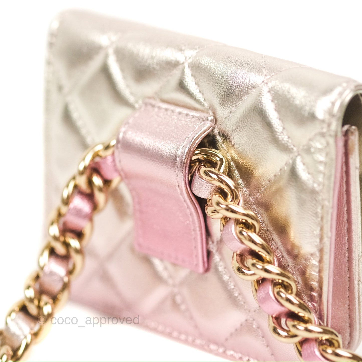 Chanel Waist Belt Bag Metallic Gradient Pink/Silver Lambskin Gold Hardware