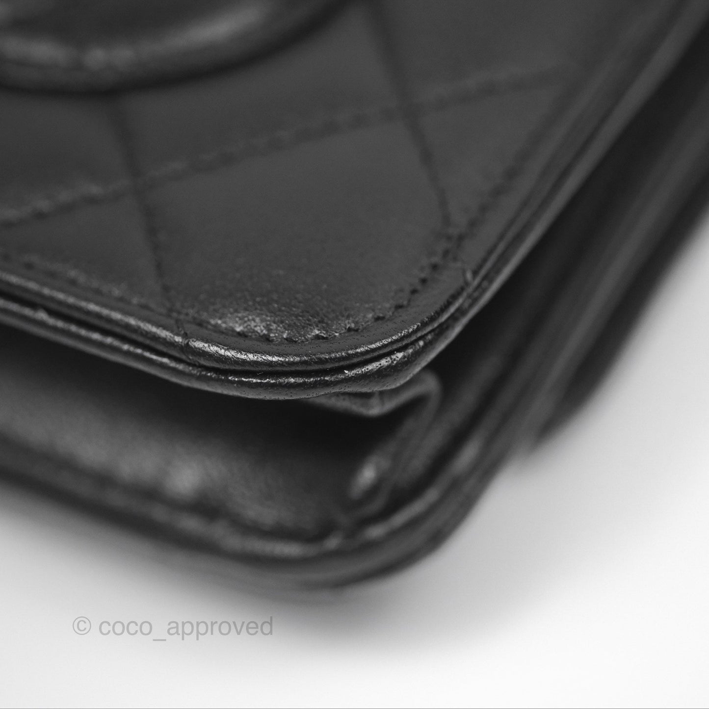 Chanel Quilted Classic Wallet on Chain WOC Black Lambskin Gold Hardware