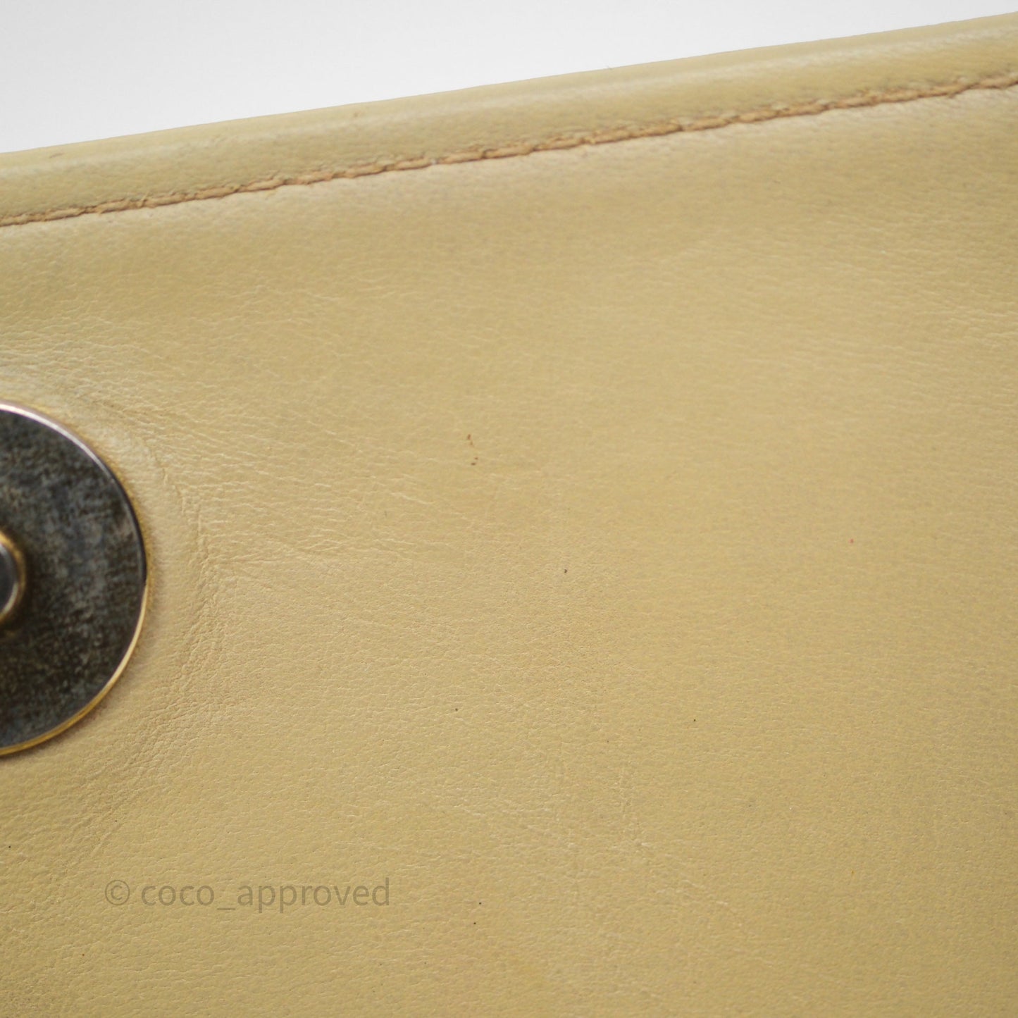 Chanel Vintage CC Flap Bag Beige Lambskin Gold Hardware