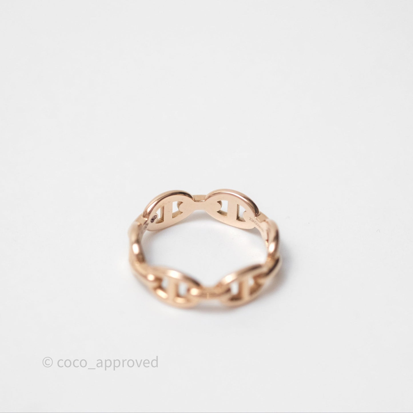 Hermès Chaine d'Ancre Enchainee Band Ring PM Rose Gold 53