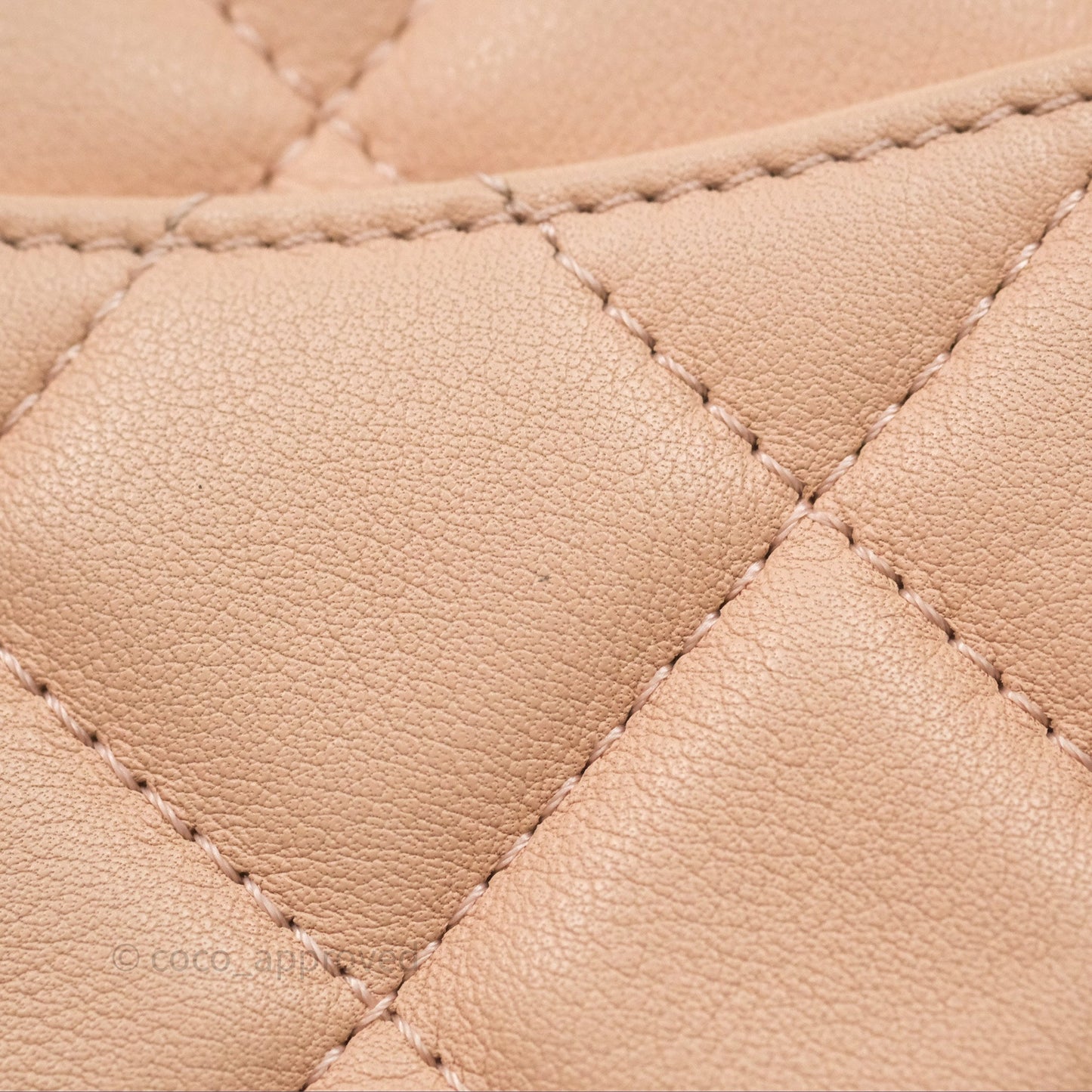Chanel Messenger Bag Beige Pink Calfskin Aged Gold Hardware