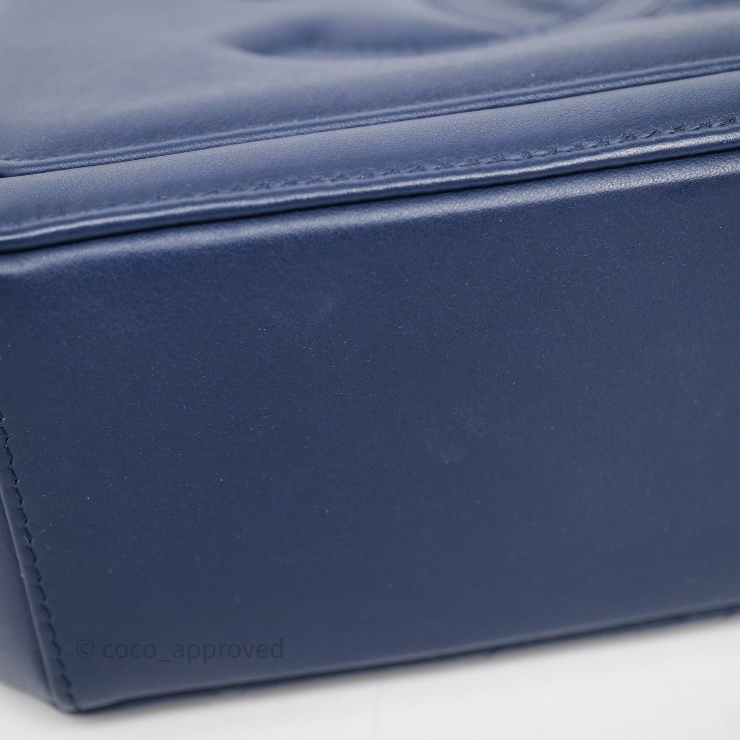 Chanel CC Octagon Camera Case Lambskin Navy Gold Hardware